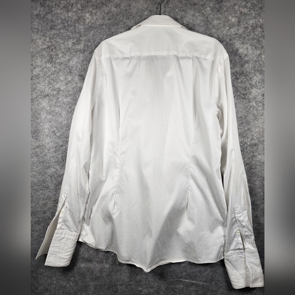 Eton Contemporary White Stoped Men's Button Up Longsleeve Shirt Size 43/17 - Picture 3 of 12